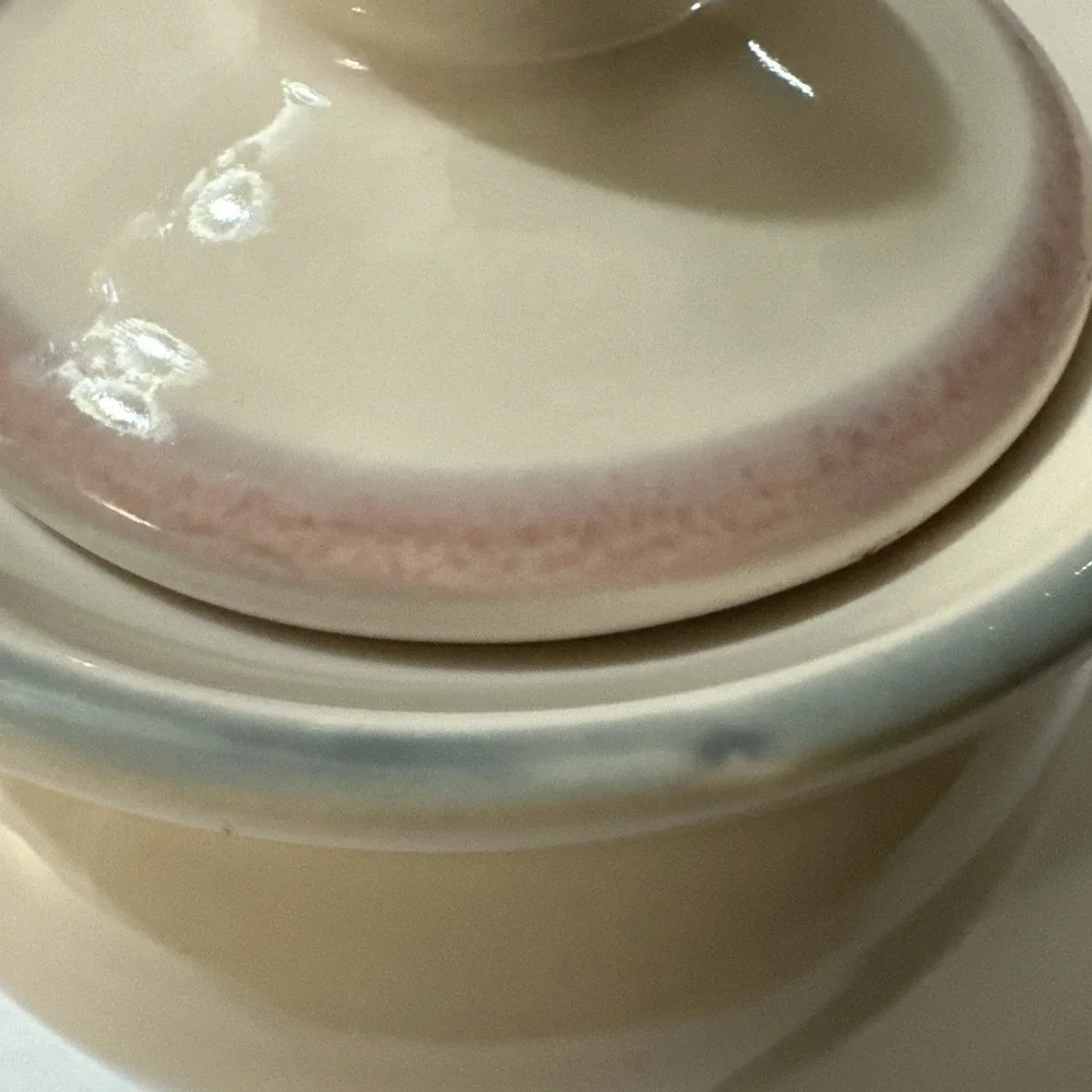 Vintage Pfaltzgraff Aura Pink Sugar Bowl And Lid